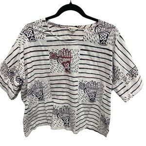 Marketplace handwork of India square boxy shirt embroidered boho women’s Sm-Med